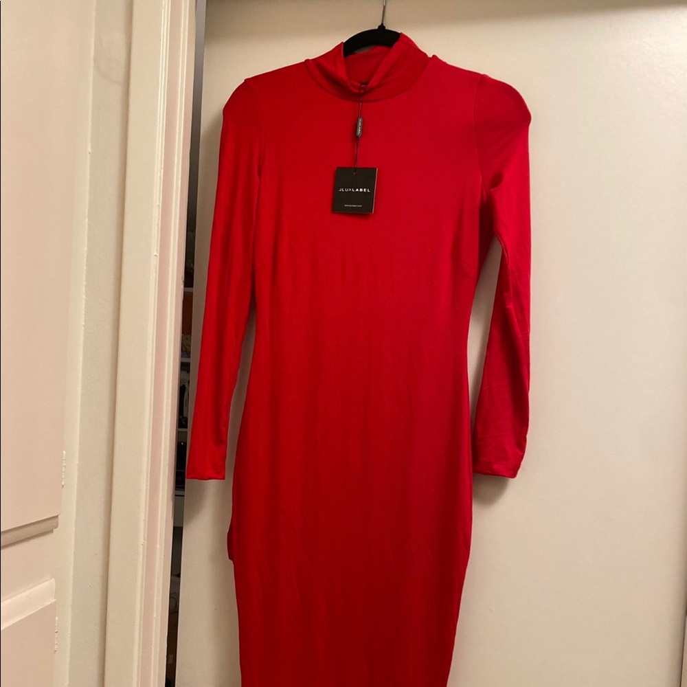 Jluxlabel longe sleeve high neck dress